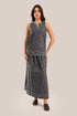 Embroidered cotton skirt with pockets